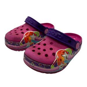 Crocs Pink Purple Slip-On Clogs Planets Star Design Toddler‎ Girls Size C8